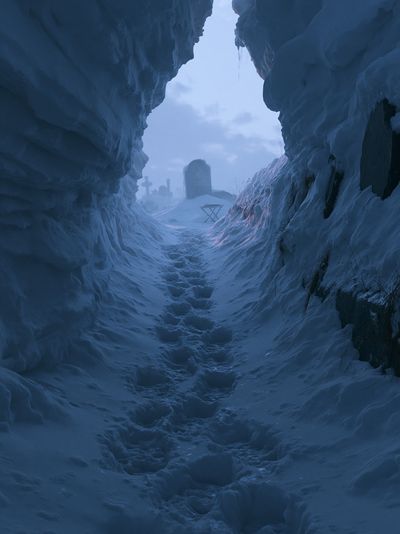 Frozen Pathway Cemetery Poster.