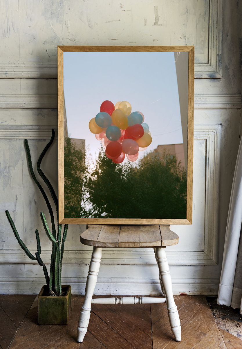 Floating Balloons Street Photography Poster. room preview