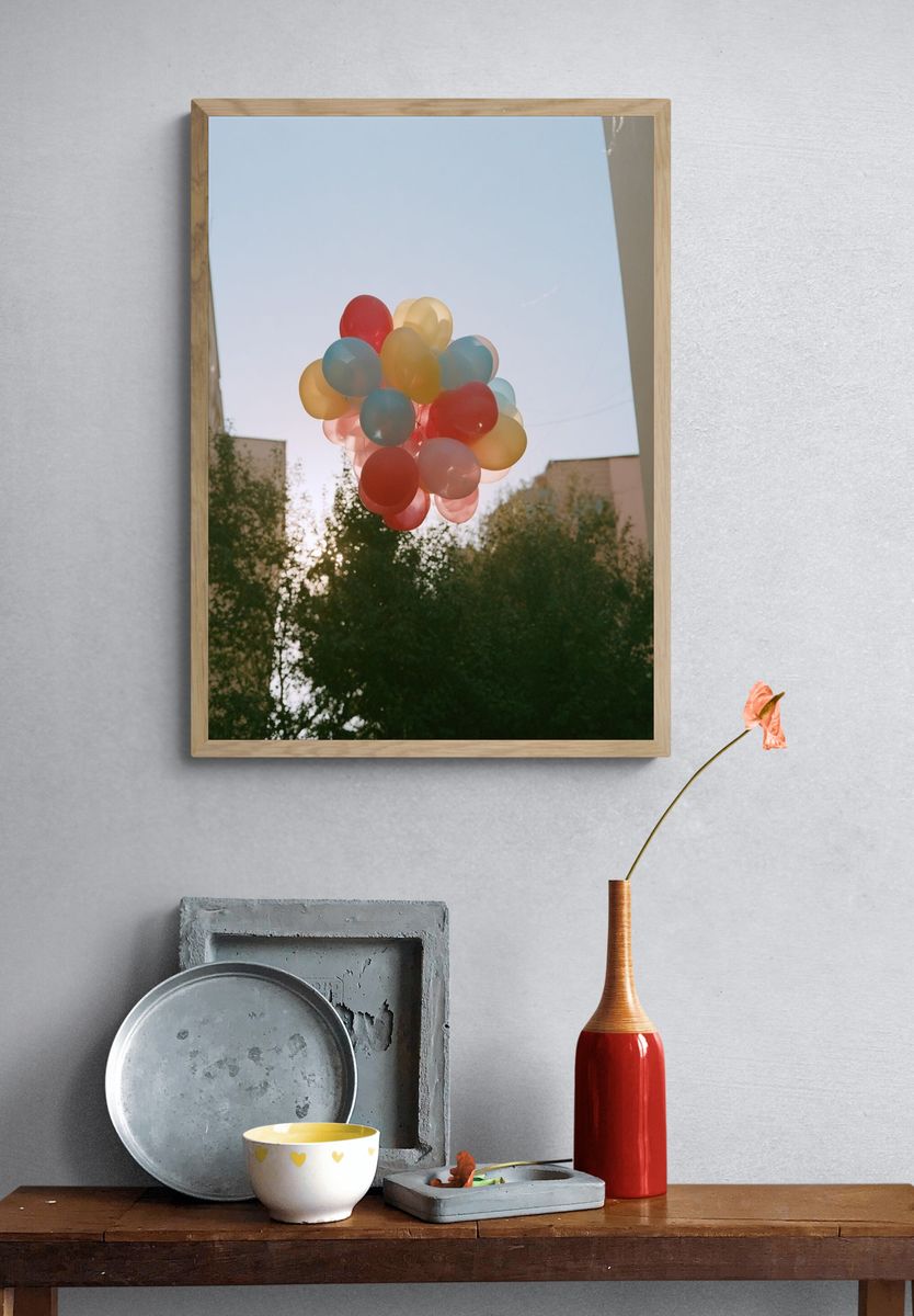 Floating Balloons Street Photography Poster. — room view 3