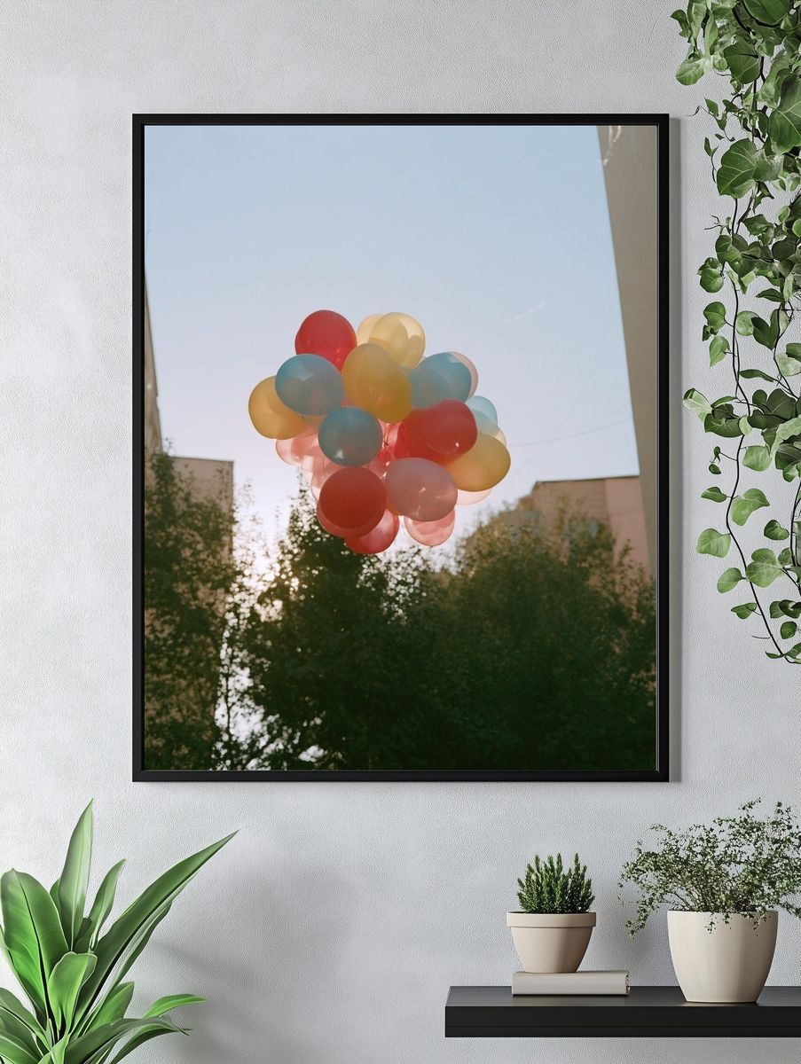 Floating Balloons Street Photography Poster. — room view 4