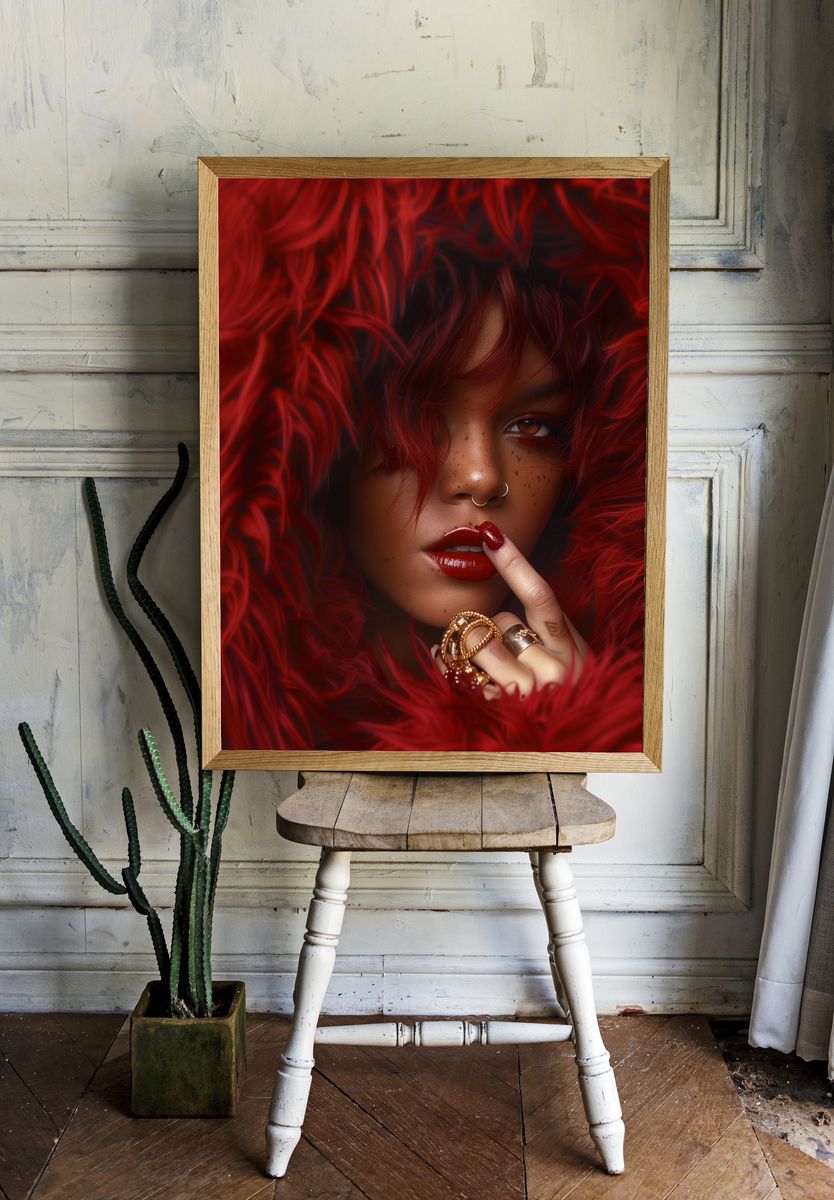 Red Velvet Portrait Print. — room view 1