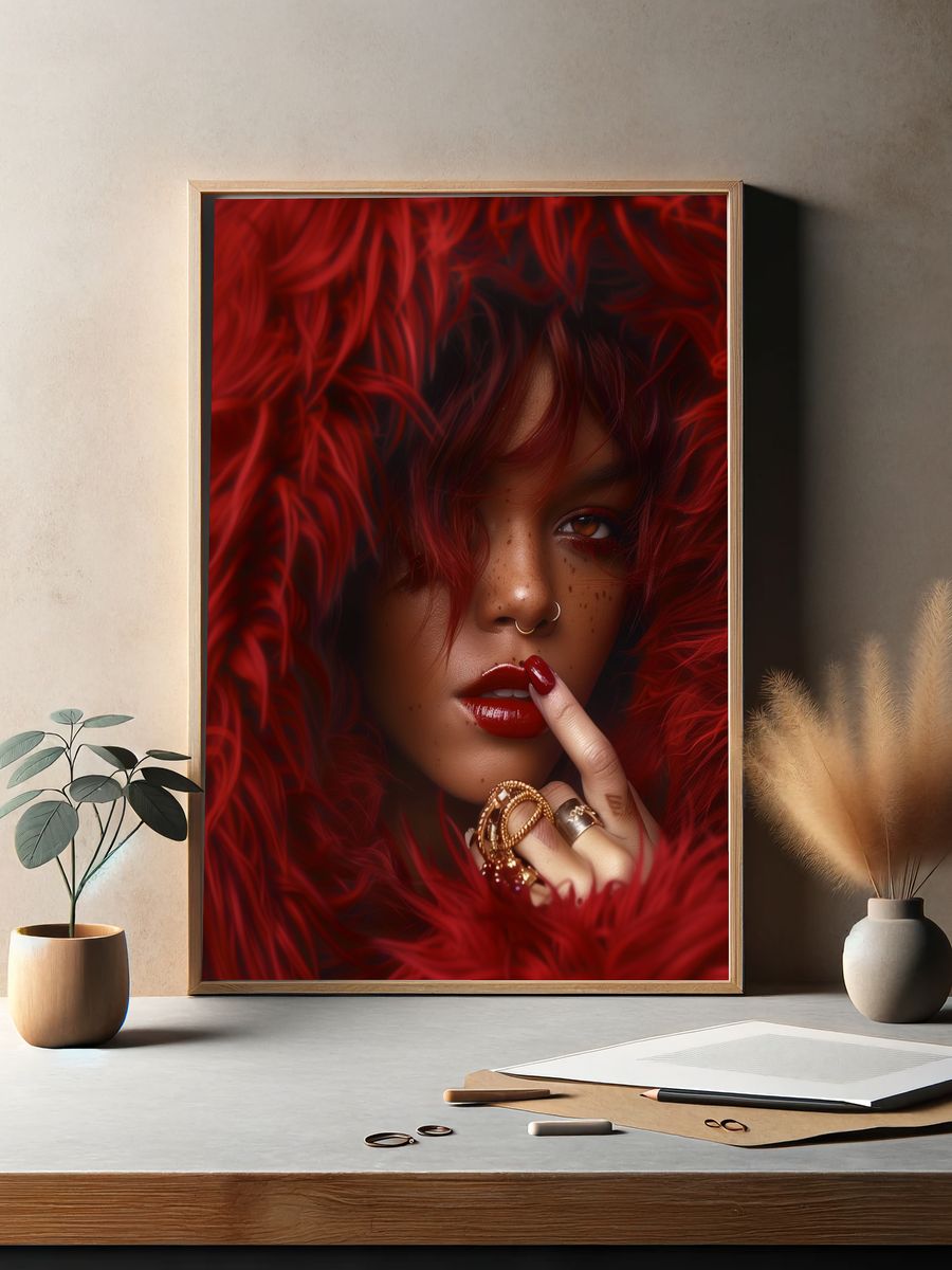 Red Velvet Portrait Print. — room view 2