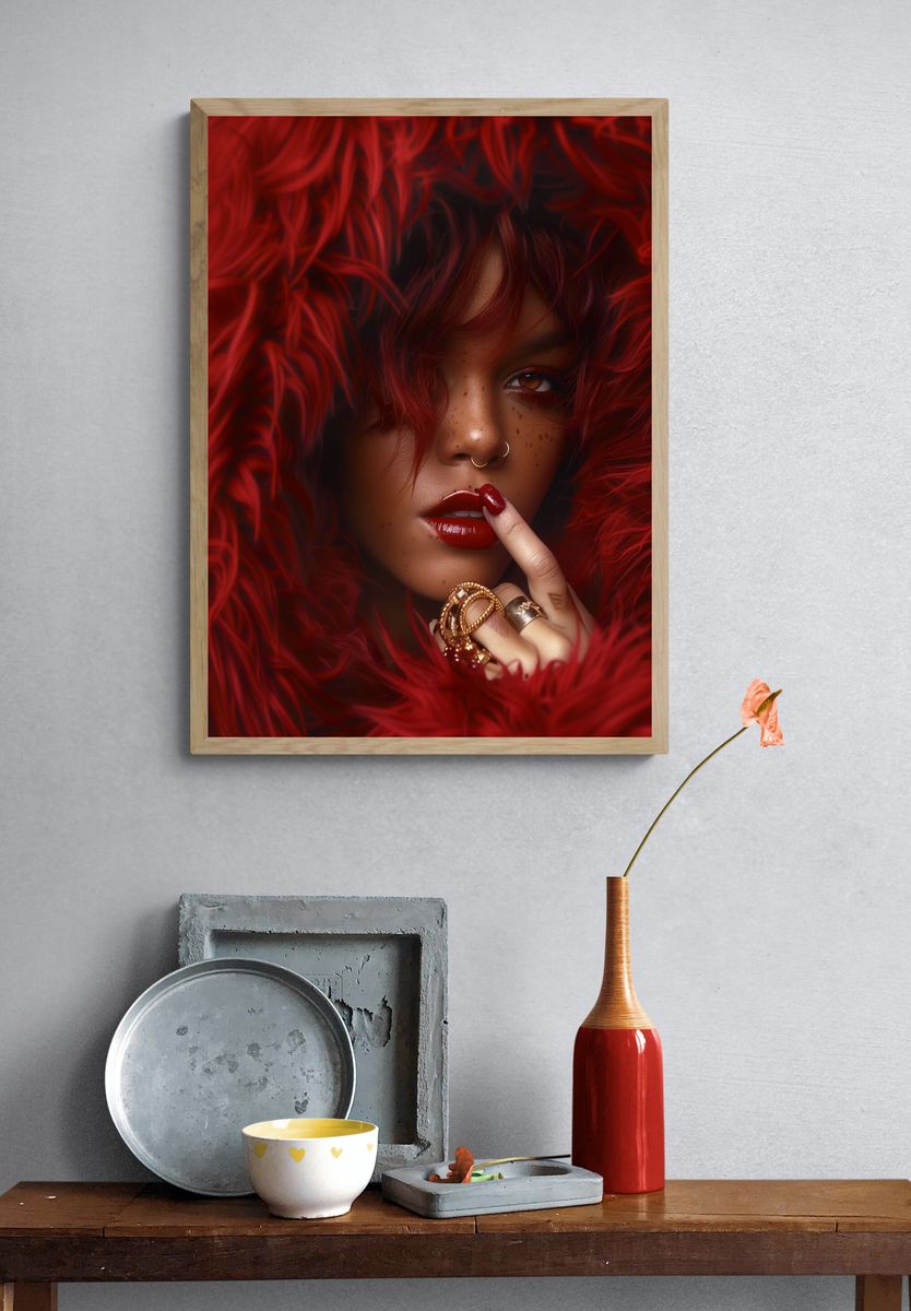 Red Velvet Portrait Print. — room view 3