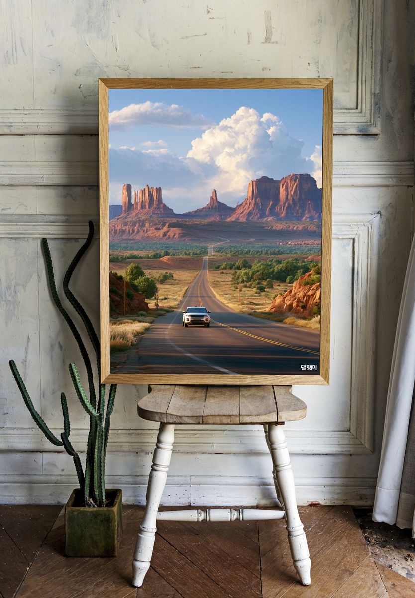 Desert Highway Landscape Poster. room preview