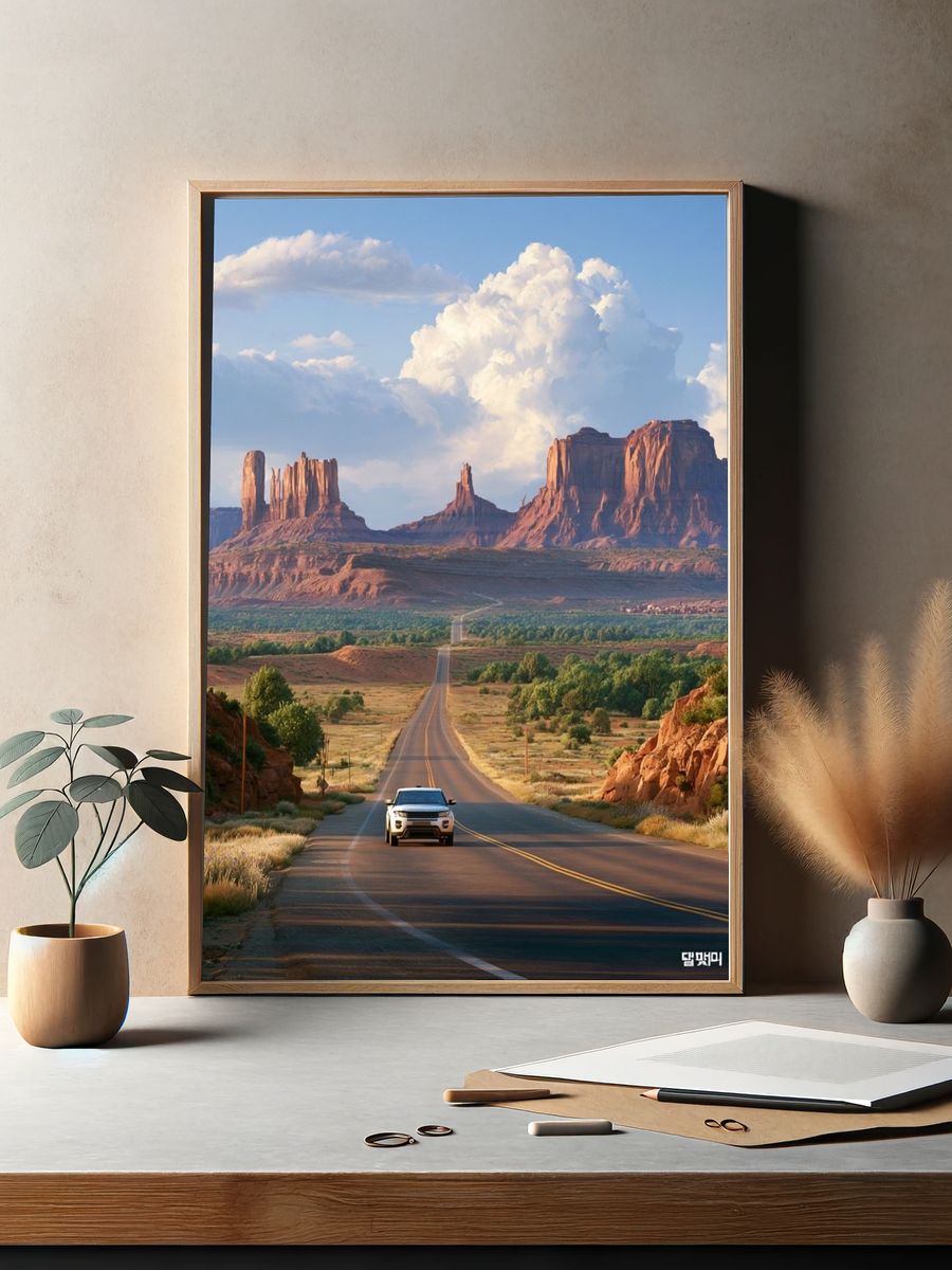Desert Highway Landscape Poster. — room view 2