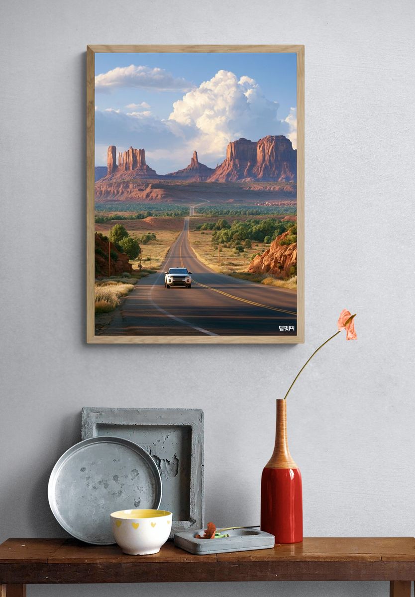 Desert Highway Landscape Poster. — room view 3