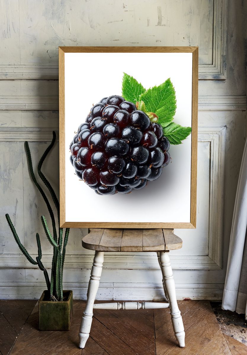 Blackberry Still Life Photography Poster. — room view 1