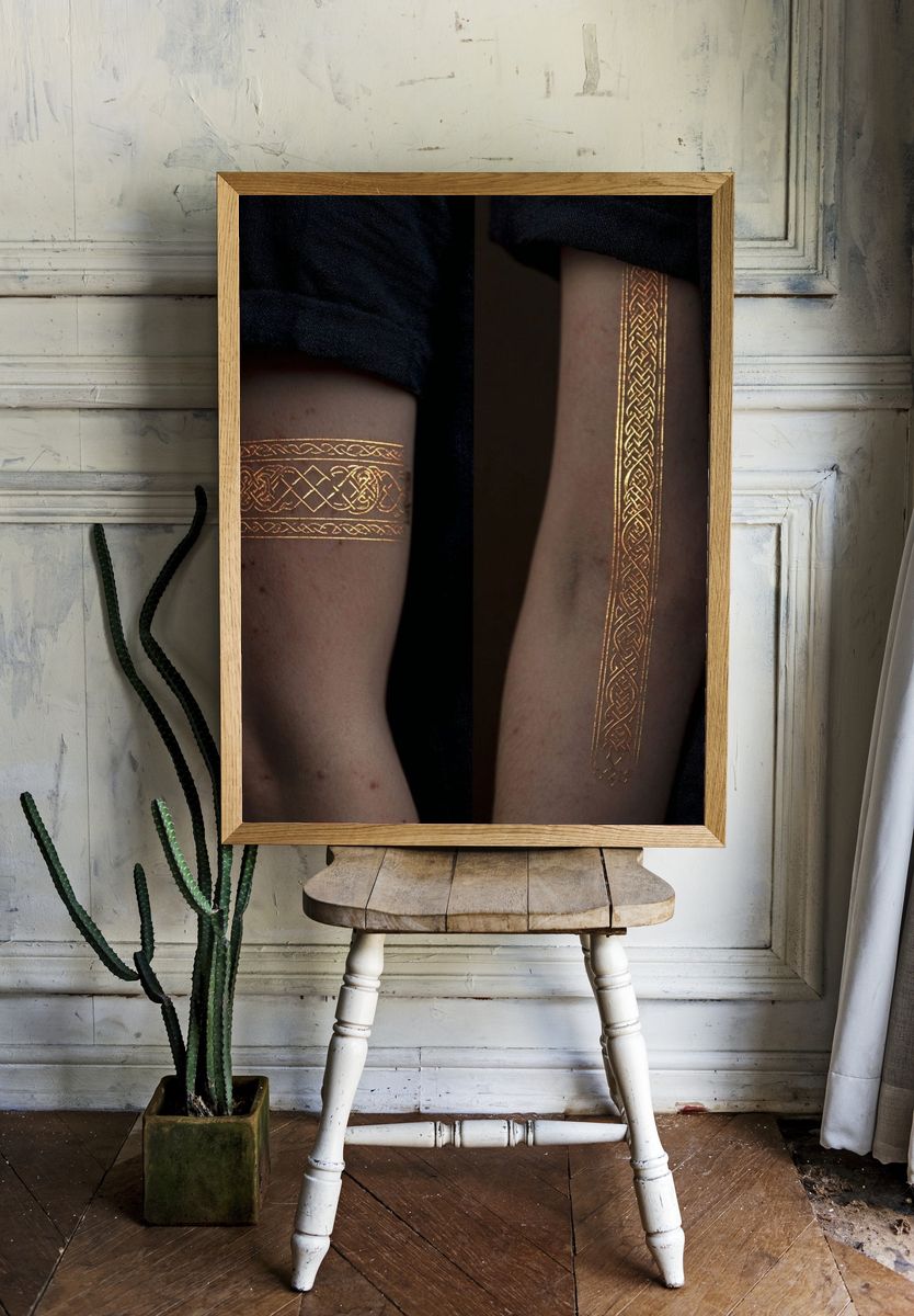 Golden Celtic Arm Bands Photography Print. room preview