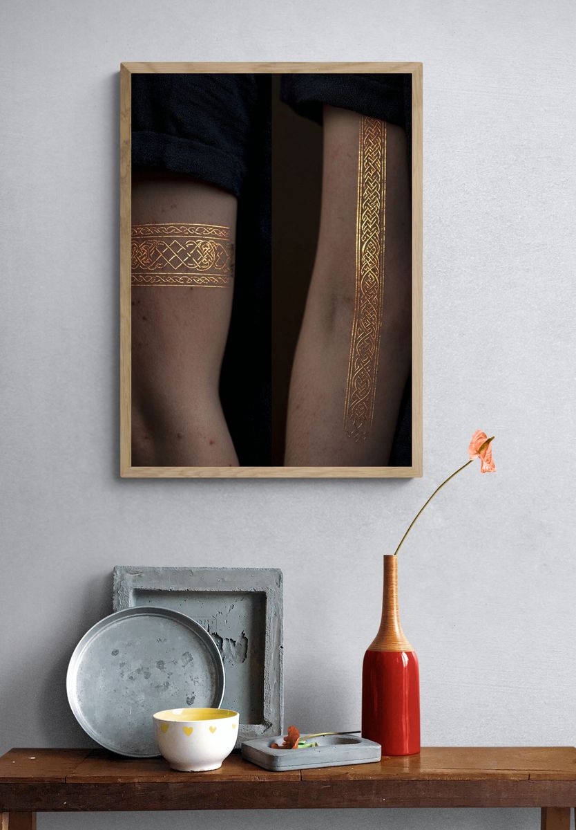 Golden Celtic Arm Bands Photography Print. — room view 3