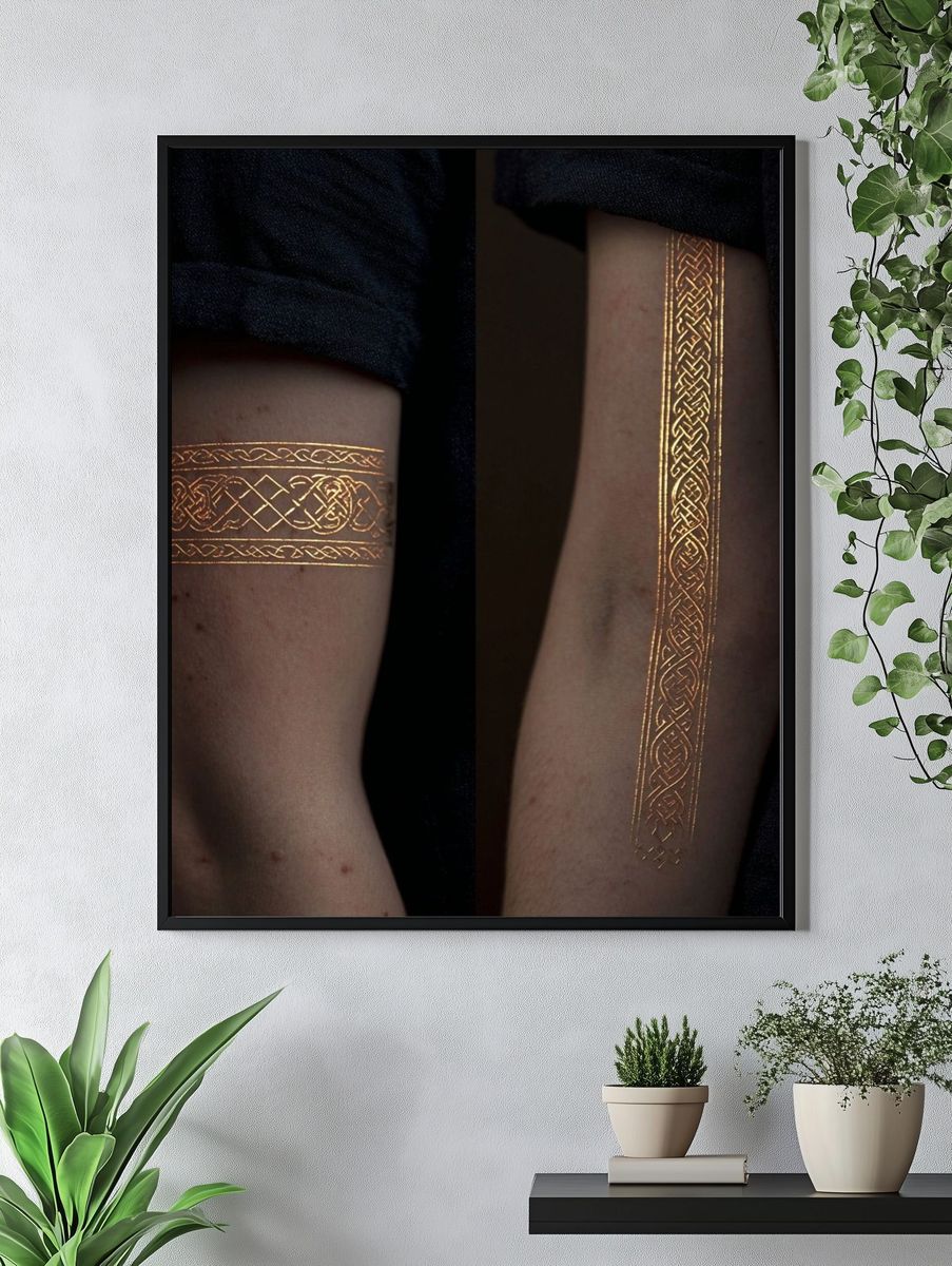Golden Celtic Arm Bands Photography Print. — room view 4