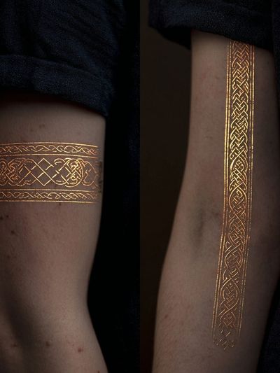 Golden Celtic Arm Bands Photography Print.