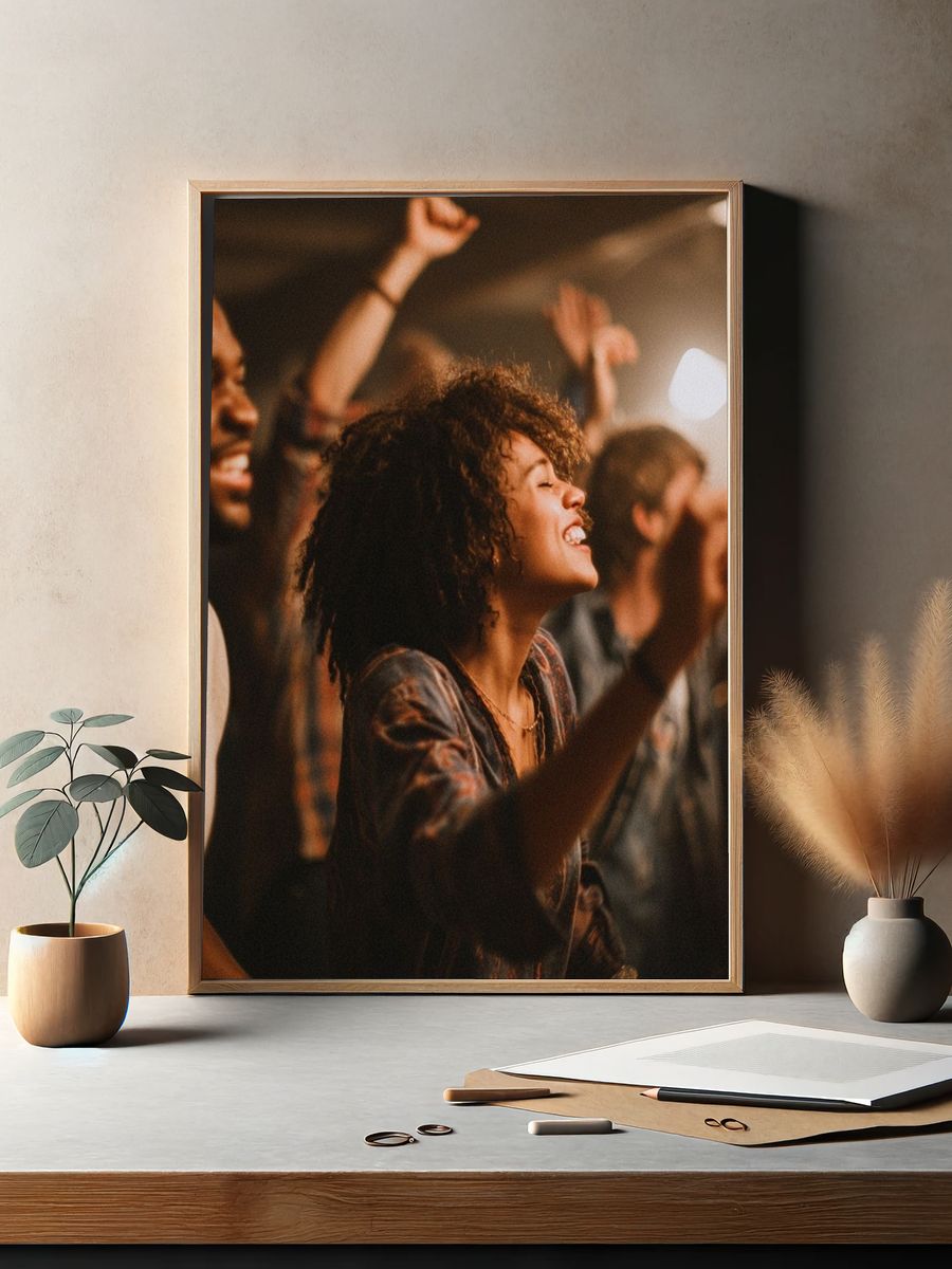 Concert Crowd Joy Photography Poster. — room view 2