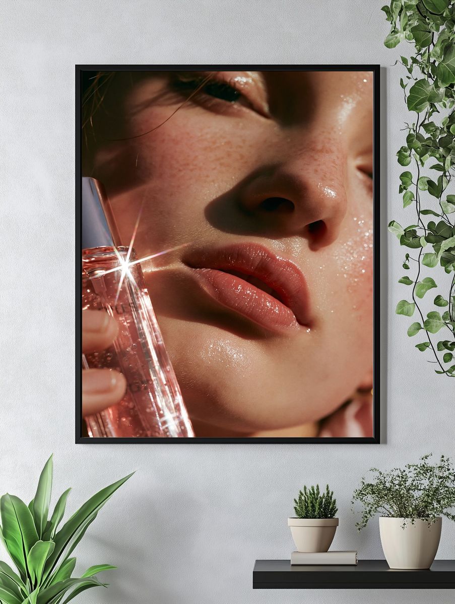 Glossy Beauty Close-Up Poster. — room view 4