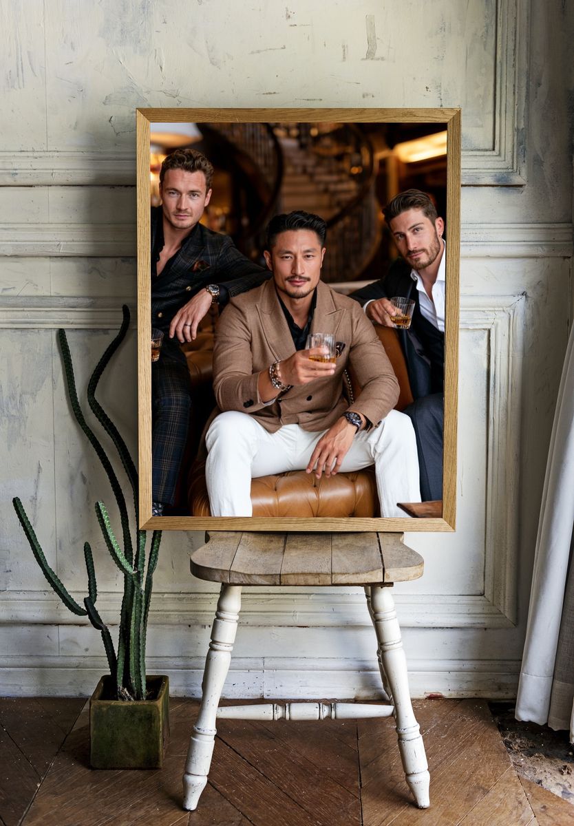 Luxury Men’s Lounge Portrait Print. room preview