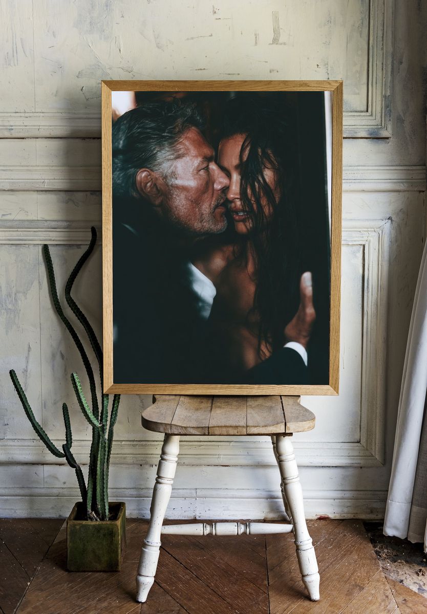 Intimate Couple Portrait Print. room preview