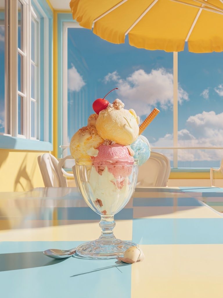 Pastel Ice Cream Sundae Photography Poster. poster — photography art