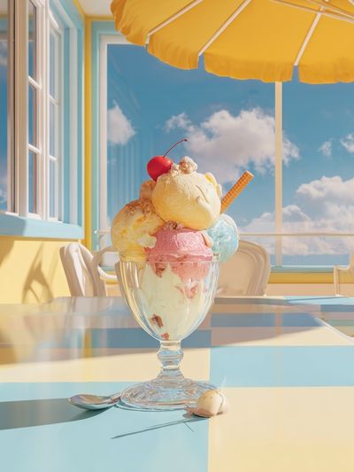 Pastel Ice Cream Sundae Photography Poster. poster print