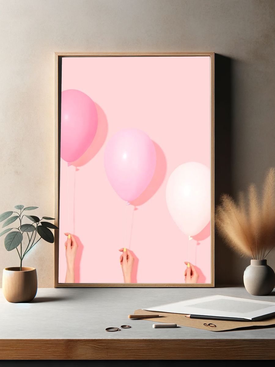Ombre pink balloons. — room view 2