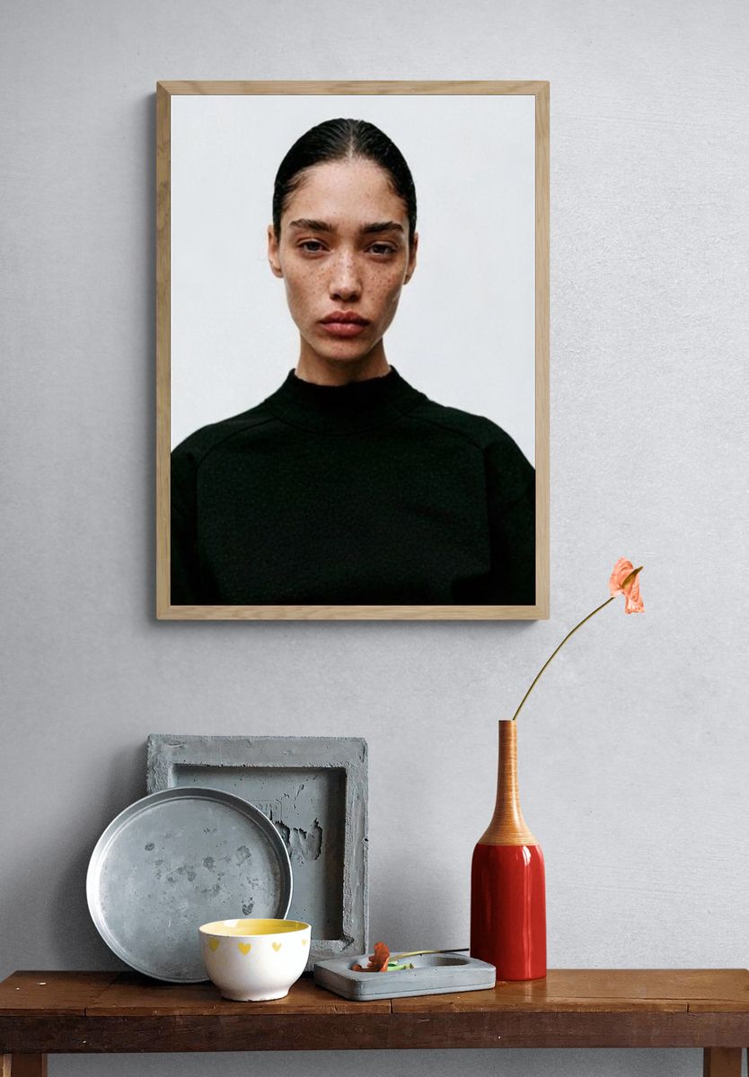 Freckled Portrait Photography Poster. — room view 3