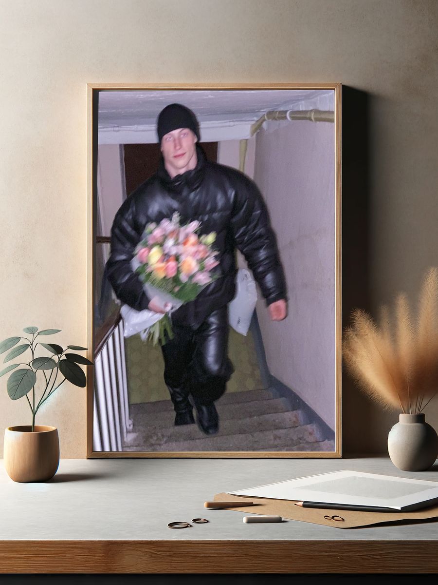 Bouquet Stairwell Portrait Print. — room view 2