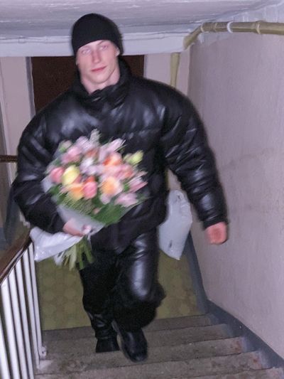 Bouquet Stairwell Portrait Print. poster