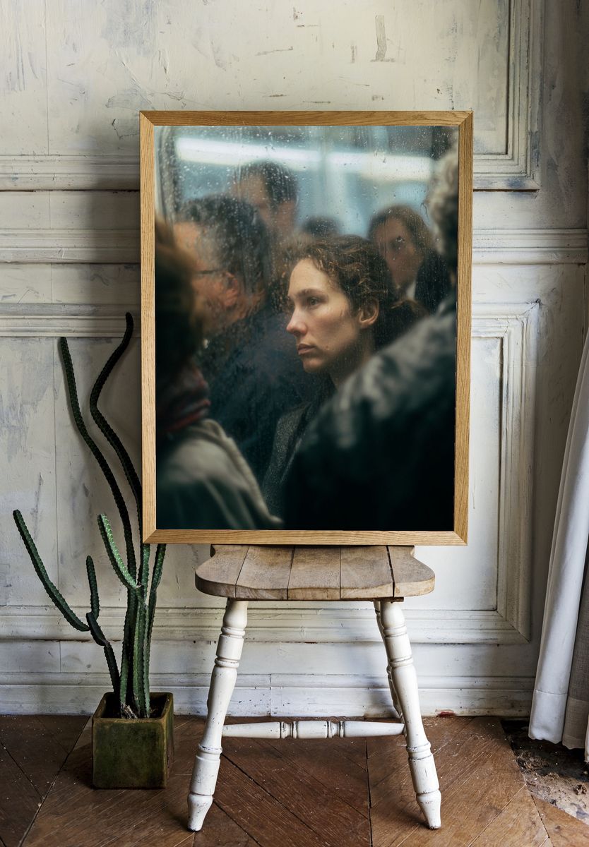 Rainy Subway Portrait Photography Poster. — room view 1