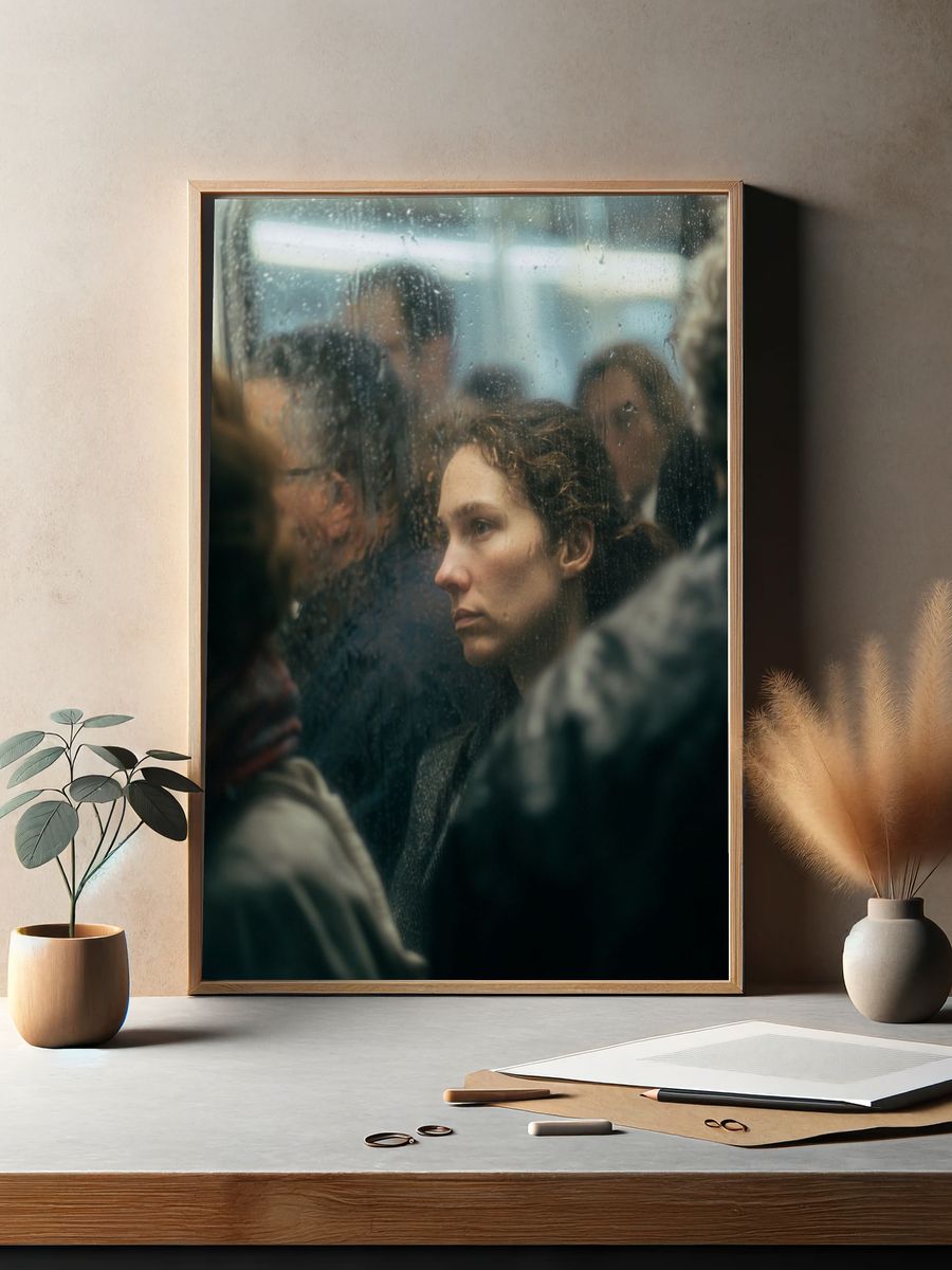 Rainy Subway Portrait Photography Poster. — room view 2