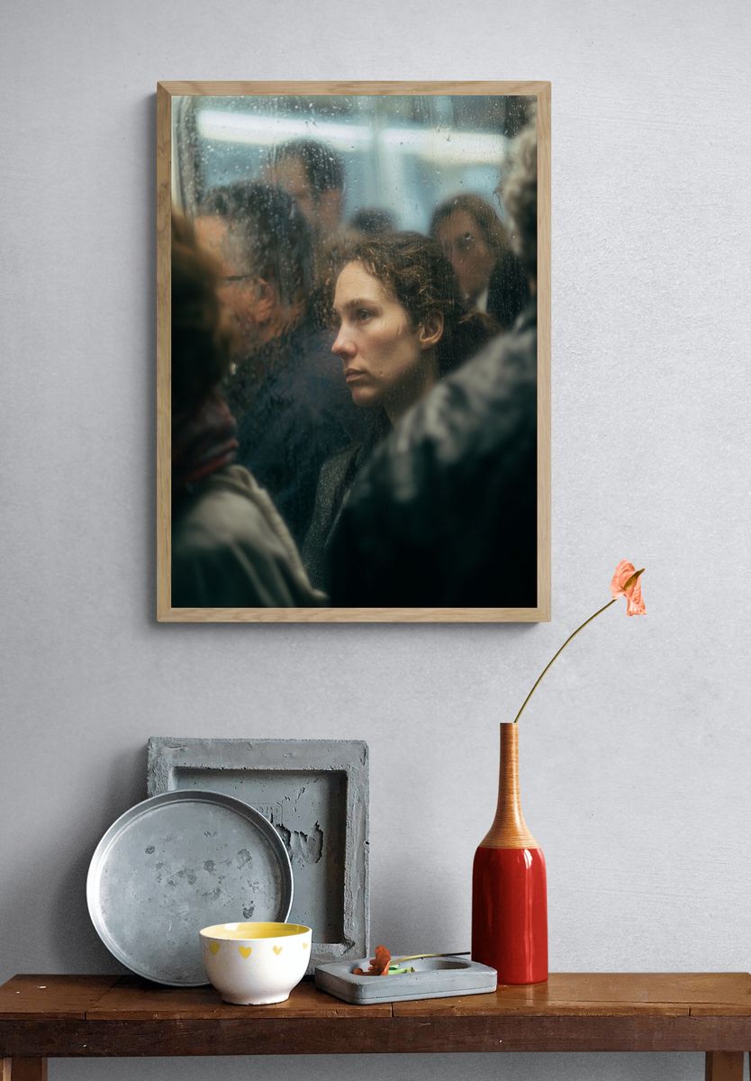Rainy Subway Portrait Photography Poster. — room view 3