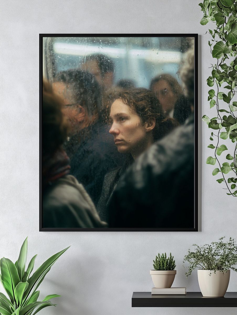 Rainy Subway Portrait Photography Poster. — room view 4