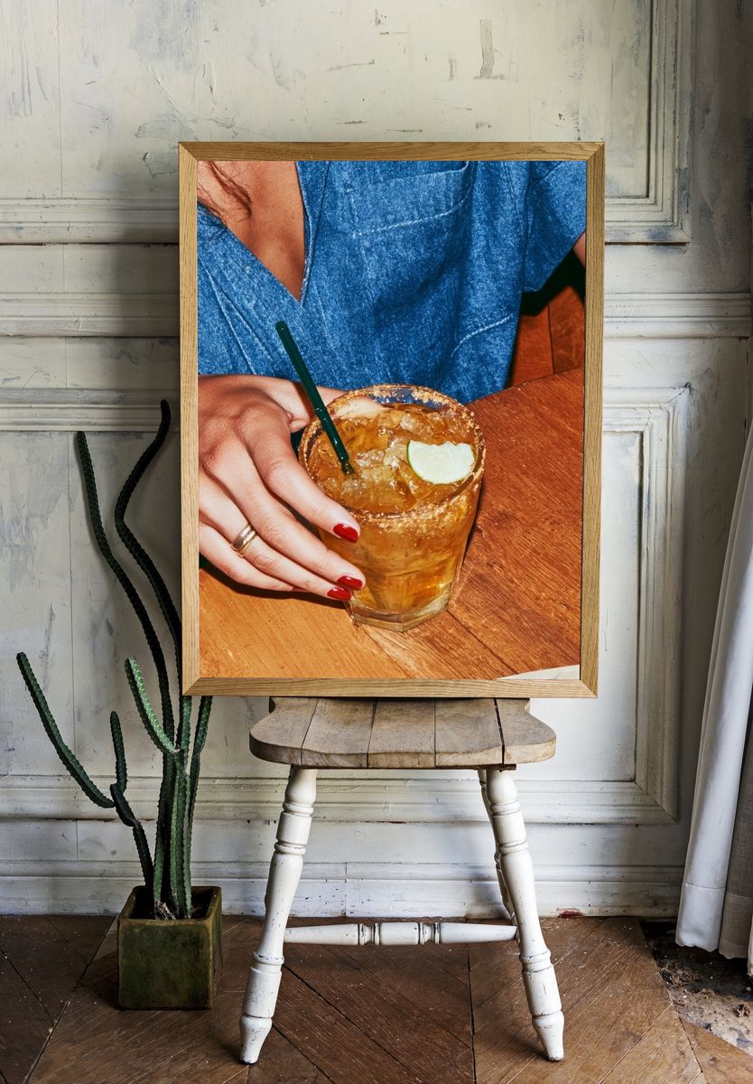 Cocktail Hand Portrait Photography Poster. room preview
