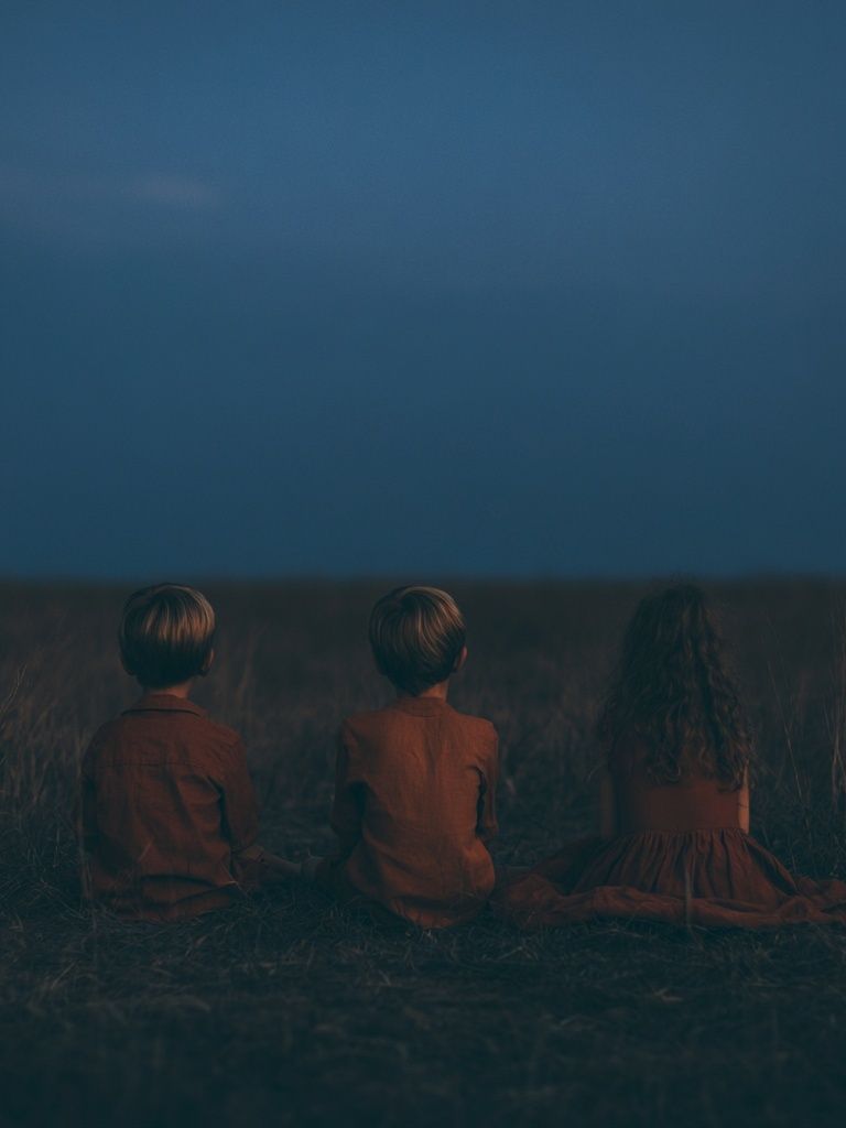 Children at Dusk Photography Poster. poster — photography art