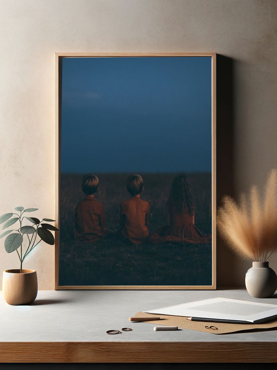 Children at Dusk Photography Poster. — room view 2
