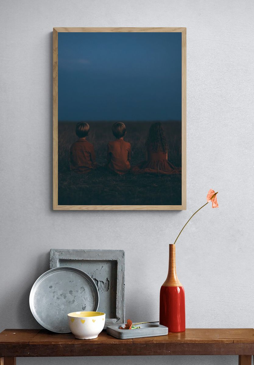 Children at Dusk Photography Poster. — room view 3