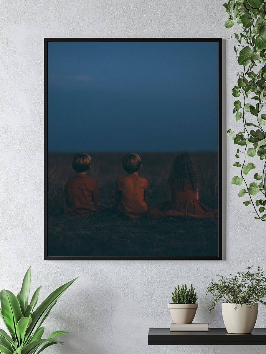 Children at Dusk Photography Poster. — room view 4