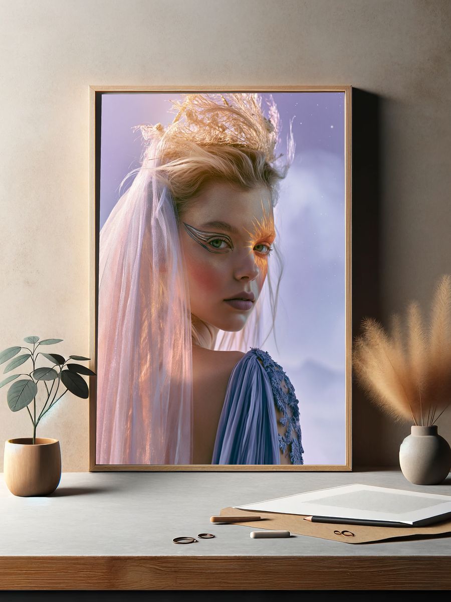 Celestial Portrait Fashion Poster. — room view 2