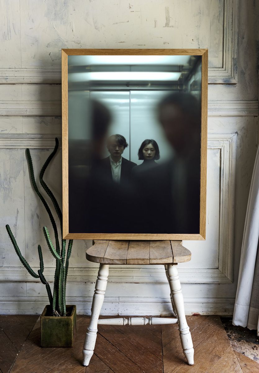 Elevator Portrait Photography Poster. room preview