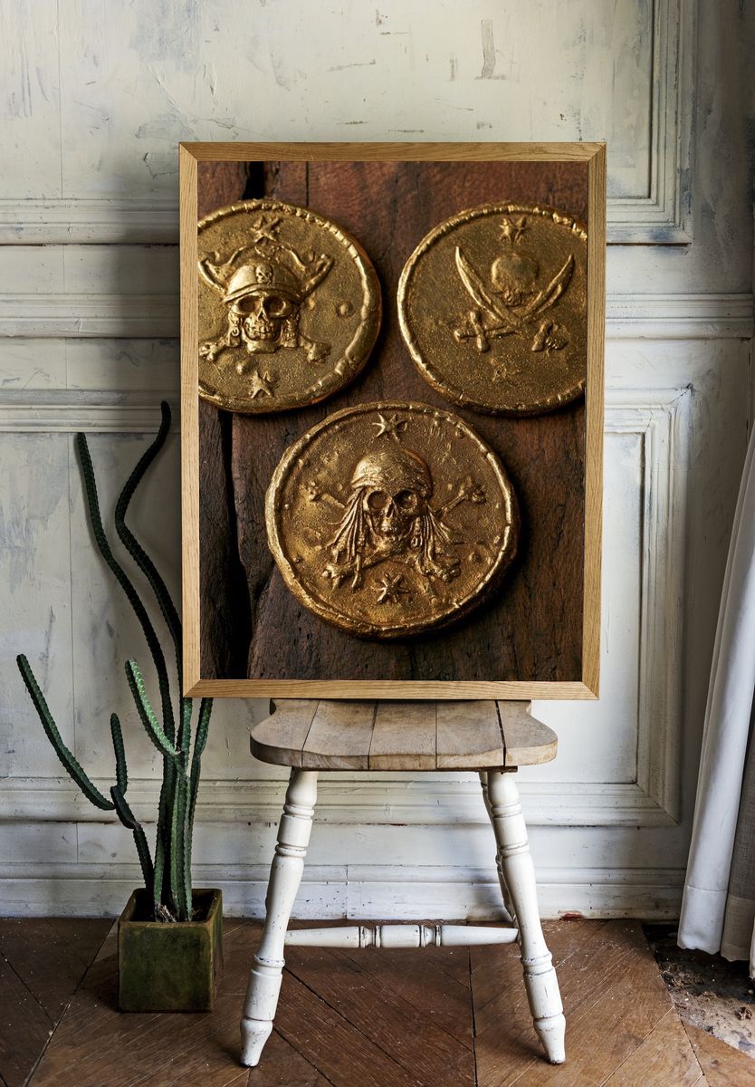 Pirate Gold Coins Photography Print. room preview