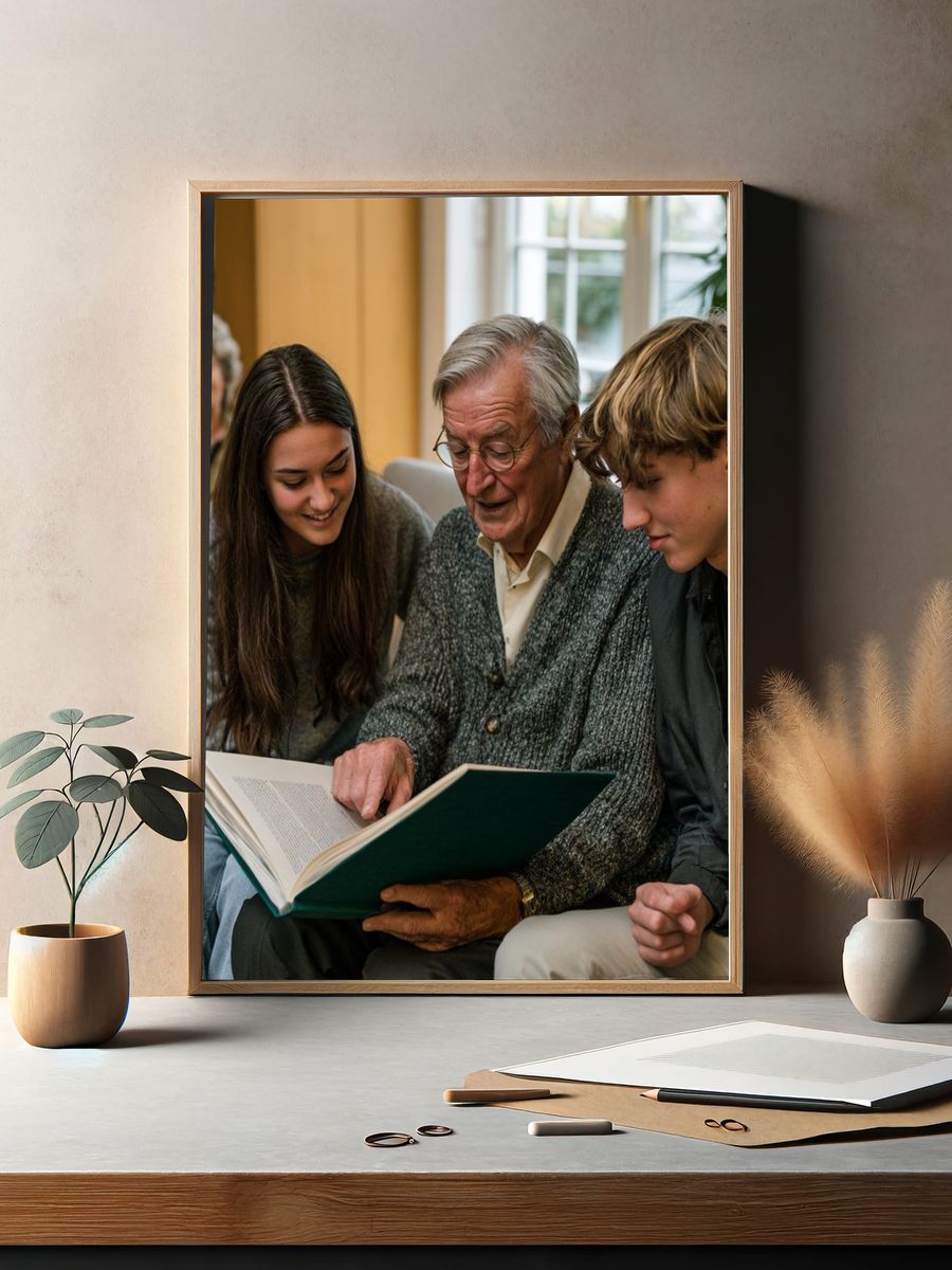 Generations Reading Together Photography Poster. — room view 2