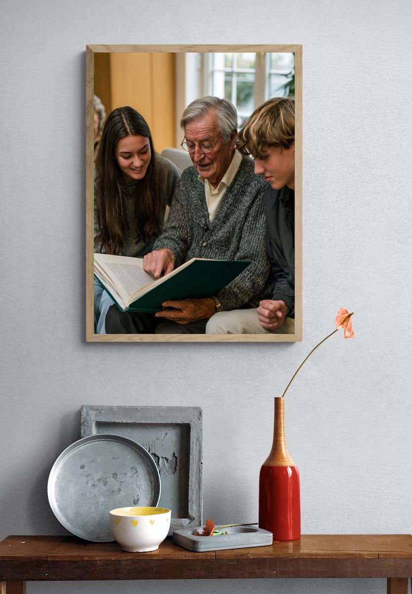 Generations Reading Together Photography Poster. — room view 3