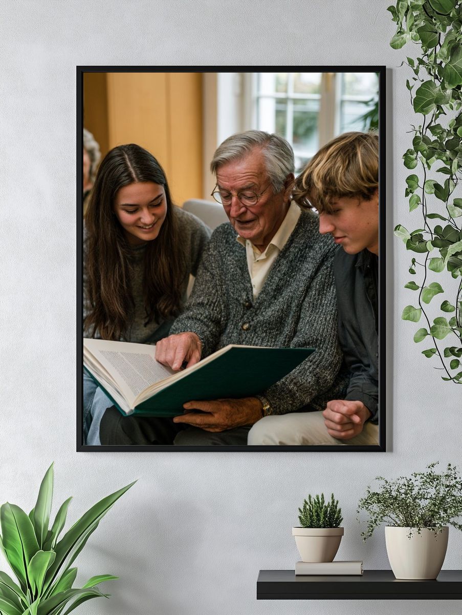 Generations Reading Together Photography Poster. — room view 4