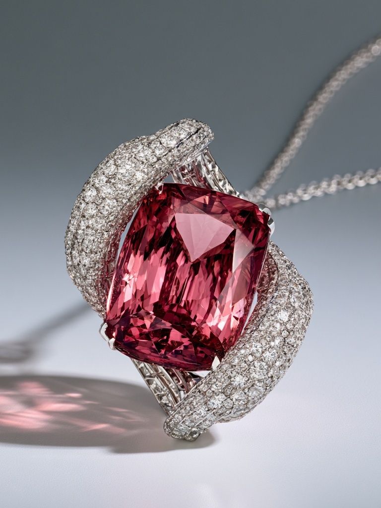 Pink Gemstone Jewelry Photography Poster. poster detail