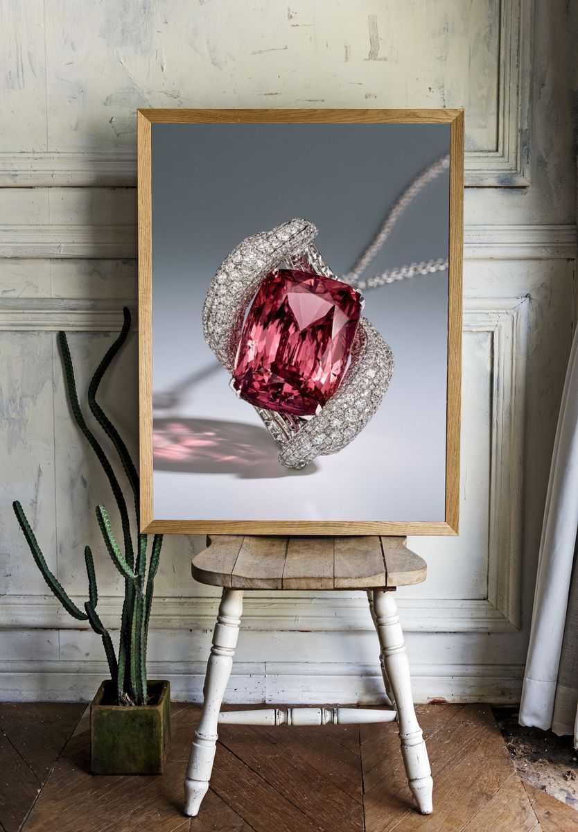 Pink Gemstone Jewelry Photography Poster. room preview