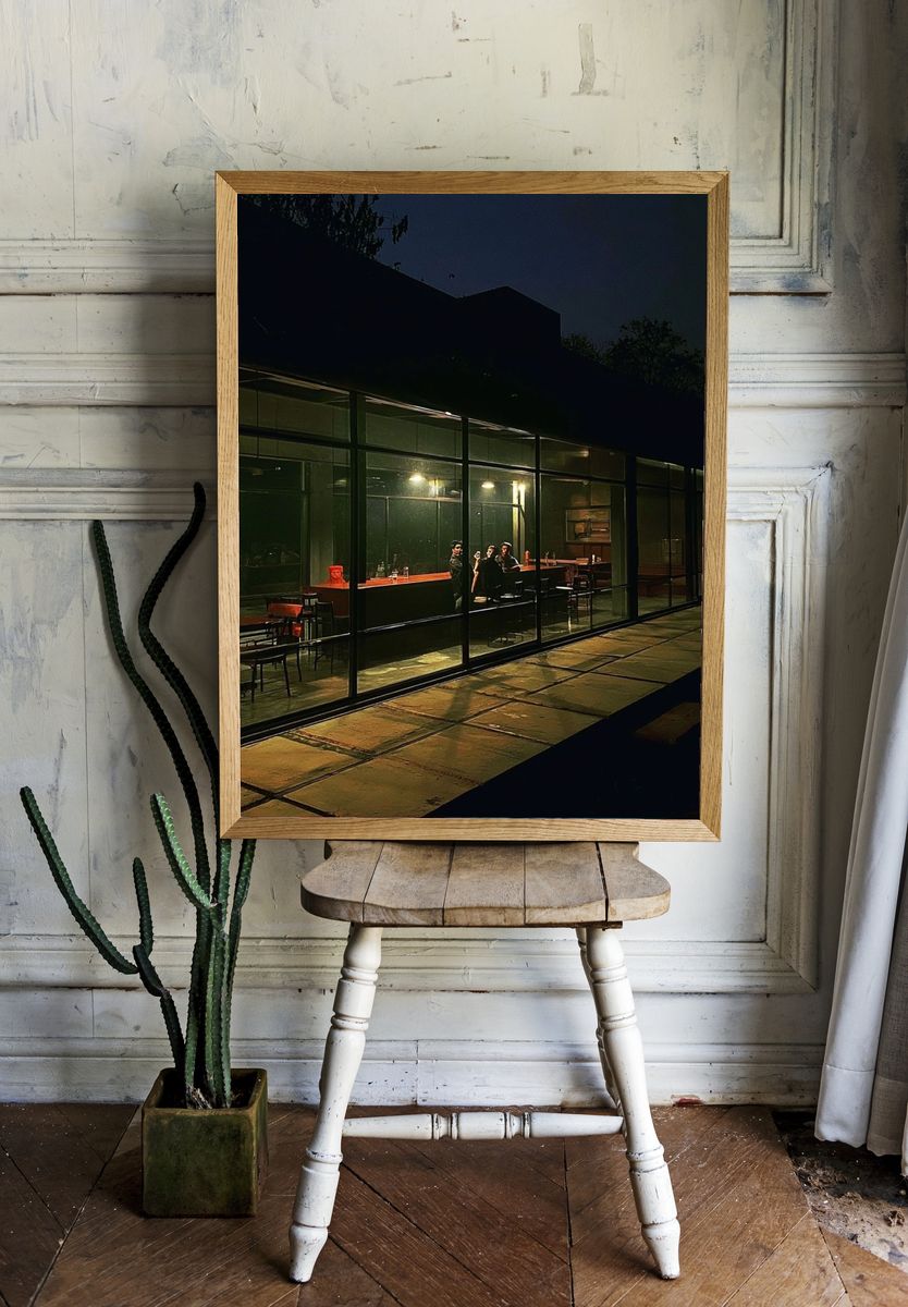 Midnight Glass House Photography Poster. room preview