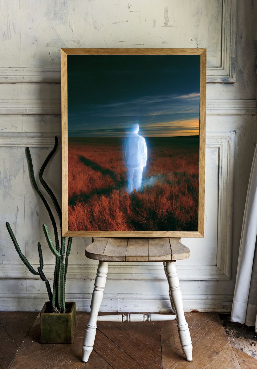 Ghostly Figure at Dusk Poster. room preview