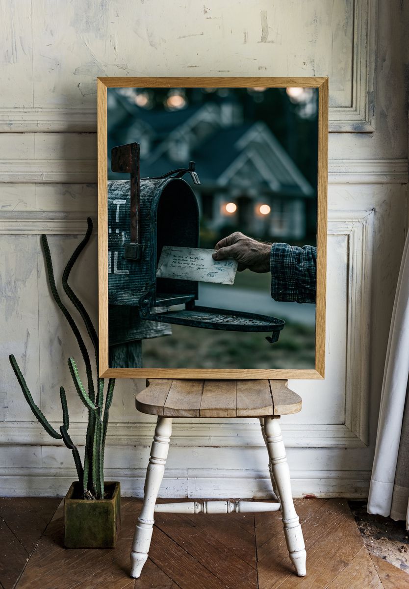 Rustic Mailbox Delivery Photography Poster. room preview