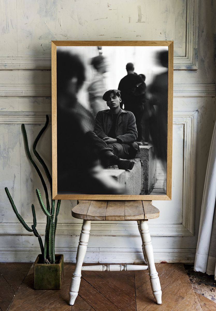 Urban Solitude Black-White Poster. — room view 1