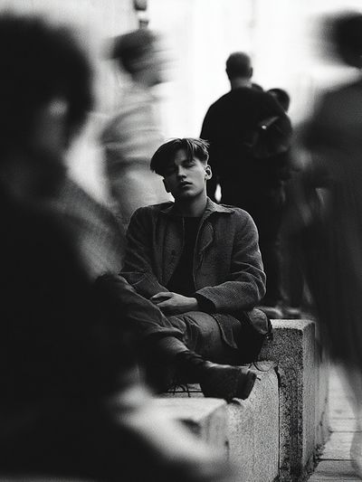 Urban Solitude Black-White Poster. poster