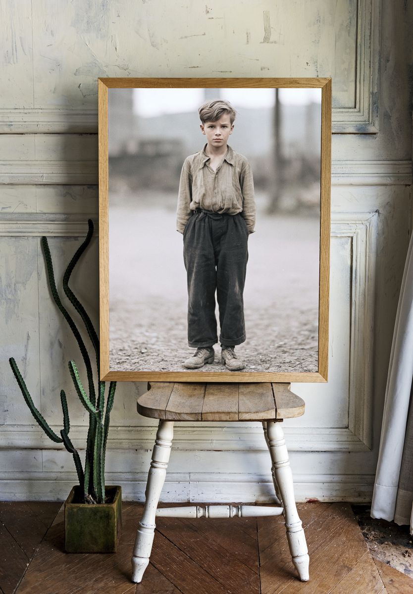 Vintage Boy Portrait Poster. — room view 1