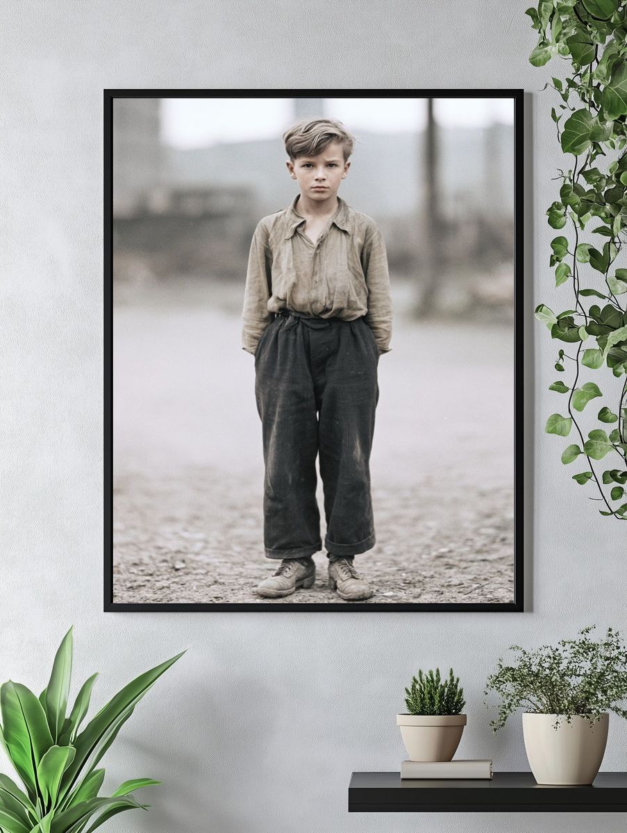 Vintage Boy Portrait Poster. — room view 4