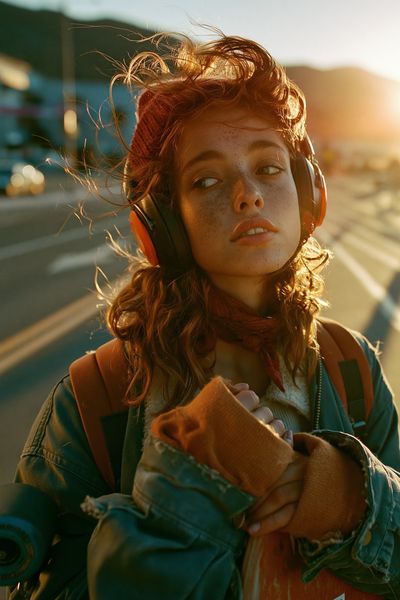 Sunlit Freckled Portrait Photography Poster. poster